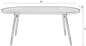 Маса за хранене с плот от ясенова дървесина 90x180 cm Denise - White Label