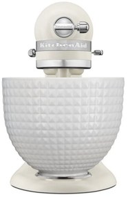 Планетарен миксер KitchenAid Artisan Monochrome White 5KSM156CXEPL, 300W, 4.7 л, Direct drive, 10 скорости, Накланяща се глава, Керамична купа, Порцеланово бял