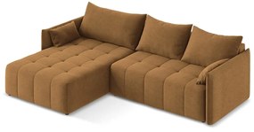 Теракотен разтегателен ъглов диван с място за съхранение (ляв ъгъл) Moku – Makamii