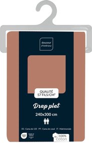 Памучен чаршаф в цвят сьомга 240x300 cm Lina – douceur d'intérieur