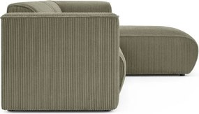 Зелен ъглов диван от рипсено кадифе (десен ъгъл) Merid – Ropez