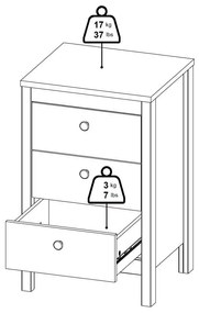 Сиво-бежово нощно шкафче Madrid – Tvilum