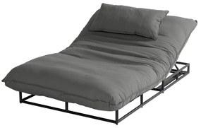 Тъмносив градински шезлонг метален/подплатен Emma – Hartman