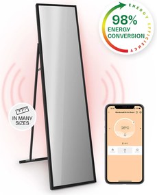 Klarstein La Palma 900 smart, Интелигентен инфрачервен отоплител, 40x160cm, 900W, Стойка за огледало
