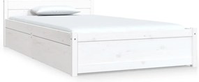 3103489 vidaXL Рамка за легло с чекмеджета, бяла, 100x200 см