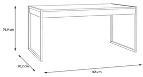 ТРАПЕЗНА МАСА С 2 ЧЕКМЕДЖЕТА ХАЙ РОК 166/90,2/76,9 СМ