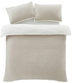 Бежово двойно удължено спално бельо от шерпа 230x220 cm Cosy Nori – Catherine Lansfield