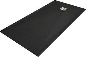 Mexen Stone+ ректангуларен композитен поддушов басейн 200 x 80 cm, черен - 44708020