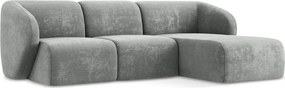 Сив шенилов ъглов диван (десен ъгъл) Lani – Makamii