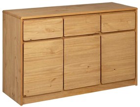 377601 vidaXL Бюфет "SAUDA", дъб, 114x43x75,5 см, борово дърво масив