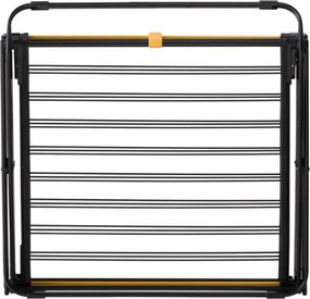 Сушилник за дрехи Joseph Joseph AirFrame™ 5000024, 16 м, 3 нива, Сгъваем, Заключващ механизъм, Удължени релси за дълги дрехи, Черен/жълт