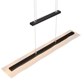 Черно LED осветително тяло със стъклен абажур Milos - Trio