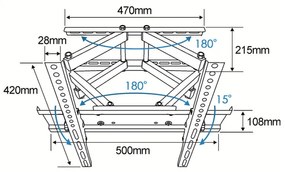 Стойка за телевизор Esperanza ERW004, Стенен монтаж, От 26 до 70 inch, Макс 55 кг, Vesa 400x400, Черен