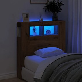857683 vidaXL LED горна табла, Дъб артизан, 100x18,5x103,5см, инженерно дърво