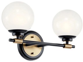 Kichler KL-BENNO2-BK-CPZ-LED Осветително тяло за баня BENNO 2xLED/3W/230V черно/златно IP44