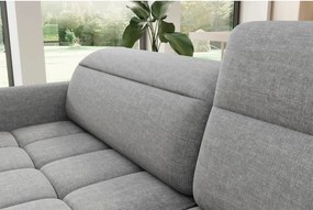 Сив кадифен разтегателен ъглов диван с място за съхранение (десен ъгъл L форма) Barea – ELTAP