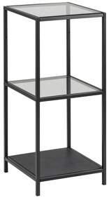 Черен стъклен стелаж 35x83 cm Seaford – Actona