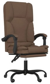 349674 vidaXL Масажен наклоняем офис стол, кафяв, текстил