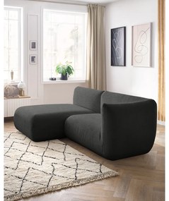 Ъглов диван от сив велур (ляв ъгъл) Lecomte - Bobochic Paris