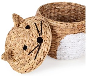 Детска кошница за играчки от воден зюмбюл естествена ø 40x43 cm Cat – Compactor