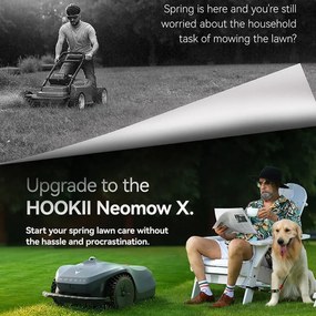 Косачка-робот HOOKII Neomow X Pro, 6000 м2, 4 режима, Работа без ограничителен кабел или антени, 60 dB, Wi-Fi, 4G, Bluetooth, Автономия 180 минути, Сив