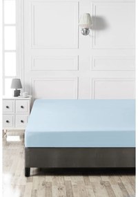 Светлосин еластичен памучен чаршаф 140x200 cm – Mijolnir