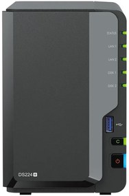 Synology DS224+,Tower, 2-bays 3.5'' SATA HDD/SSD, CPU Intel Celeron J4125 4-core (4-thread) 2.0 GHz, burst up to 2.7 GHz; 2GB DDR4 (expandable up to 6 GB) ; 2 x RJ-45 1GbE LAN Ports; 2x USB 3.2 Gen 1; 1.3 kg; 2yr warranty