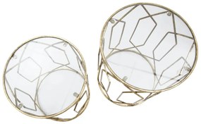 Кръгли странични маси със стъклен плот в комплект от 2 броя ø 42 cm Tunisi - Mauro Ferretti