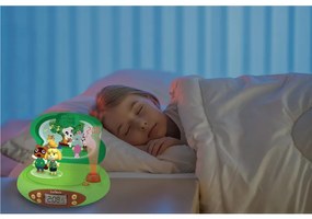 Детски 3D часовник с проектор Lexibook Nintendo Animal Crossing RP500AC, Аларма, 4 ефекта, Зелен/кафяв