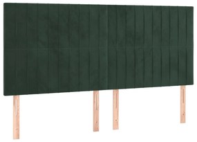 3116627 vidaXL Горни табли за легло, 4 бр, тъмнозелени, 80x5x78/88 см кадифе