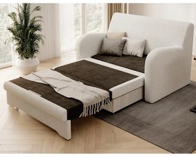 Бял сгъваем/с място за съхранение диван от прежда с примки от букле 130 cm Ario – ELTAP