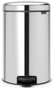 Кош за боклук с педал Brabantia NewIcon 649040, 20 л, Плавно затваряне, Противоплъзгаща основа, Инокс
