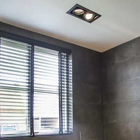 Вграден прожектор черен AR111 регулируем 2-светлина - Oneon