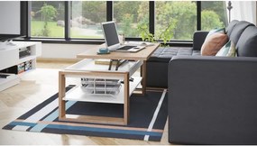 НУО Дъб Сонома/Бял мат -МОДЕРНА ХОЛНА МАСА С ПОВДИГАЩ СЕ ПЛОТ