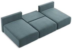 Тюркоазен разтегателен ъглов диван с място за съхранение Kalena – Makamii