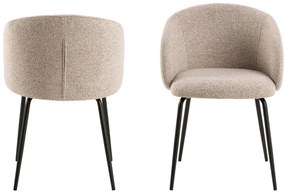 ЦЛЯРА Бежово лате (тъкан Монза 60)/крака черни - МОДЕРЕН ТАПИЦИРАН СТОЛ ЛОФТ ЗА ДНЕВНА/ТРАПЕЗАРИЯ/ОФИС