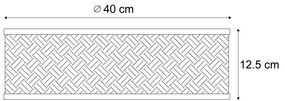 Ориенталска ратанова таванна лампа с черна рамка 40см - Tremmo