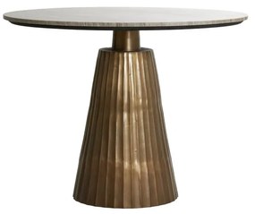 Кръгла маса за хранене в бронзов и естествен цвят с мраморен плот ø 100 cm Rianne - Light &amp; Living
