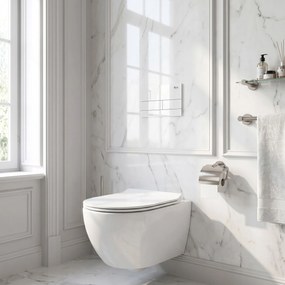 Комплект Структура за Вграждане за WC Slim 024N с Бутон T White Glass