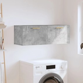 830120 vidaXL Стенен шкаф, бетонно сив, 100x36,5x35 см, инженерно дърво