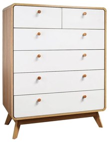 Бяло-естествен висок скрин от декор от дъб 81x104 cm Caitlin – Støraa