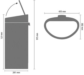 Бяло стоманено кошче за боклук, отваряне с докосване 40 l Touch Bin – Brabantia