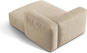 Бежов кадифен модул за диван (десен ъгъл) Martina – Micadoni