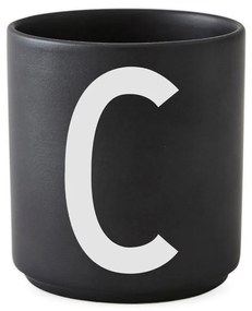 Черна порцеланова чаша Alphabet C, 250 ml A-Z - Design Letters