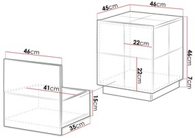 Комплект от 2 Нощни шкафчета Reja-сив тъмен