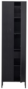 Черен гардероб от масивен бор 60x210x42 cm Gravure – WOOOD