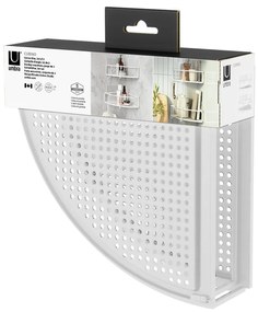 Бели ъглови самоносещи стоманени рафтове за баня 2 бр. Cubiko - Umbra