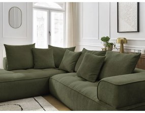 Зелен шенилов ъглов диван (ляв ъгъл/L форма) Whesley – Bobochic Paris