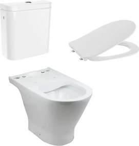 Моноблок The Gap Round Rimless + седалка и капак със забавено падане, Slim, странично захранване