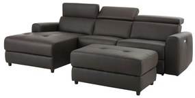 Тъмнокафяв ъглов диван от изкуствена кожа (ляв ъгъл) Capena – Støraa